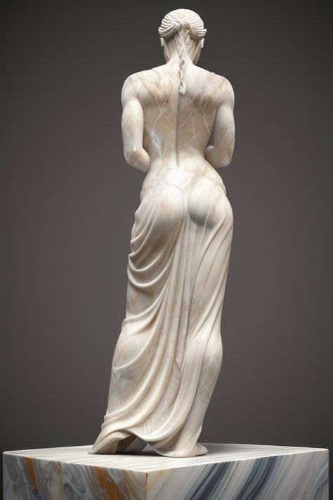 Woman Statue Sculpture, Woman’s Body Sculpture, Female Statue Aesthetic, Woman Upper Body Reference, Greek Goddess Physique, Classic Sculpture Greek, Marble Statues Woman, Classical Sculpture Woman Statues, Roman Sculpture Women