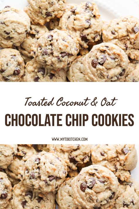 Healthy Trifle Recipes, Coconut Oats, Oat Chocolate Chip Cookies, Cookies Coconut, Chocolate Coconut Cookies, Oatmeal Coconut Cookies, Texas Kitchen, Easy To Make Cookies, Coconut Oatmeal