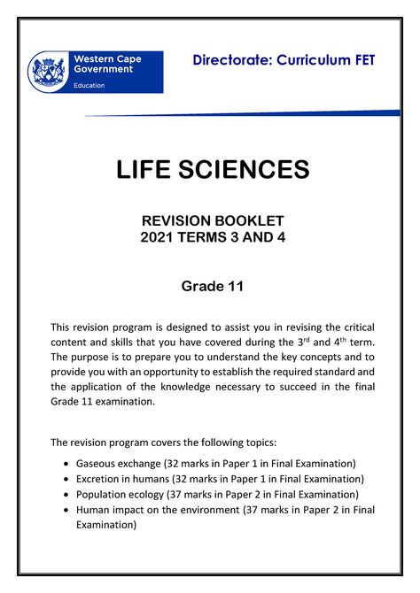 Grade 11 Life Science Notes, Life Science Notes, Science Revision, Final Examination, Science Notes, Financial Accounting, Question Paper, Physical Science, Life Science