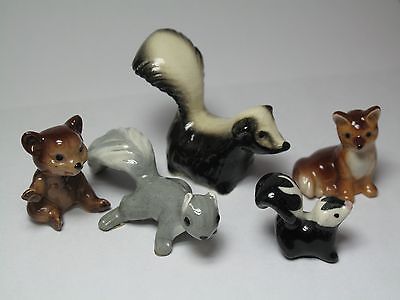 Hagen-Renaker-Woodland-Creatures-Lot-of-5 Hagen Renaker, Porcelain Animal, Miniature Animals, Ceramic Animals, Glass Animals, Cute Little Things, Woodland Creatures, Animal Figures, Animal Figurines