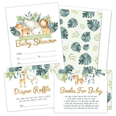 Gender Neutral Invitations, Baby Jungle Animals, Safari Baby Shower Invitations, Animal Baby Shower Invitations, Outdoor Baby Shower, Jungle Baby Shower Theme, Shower Cards, Baby Shower Invitaciones, Jungle Baby Shower