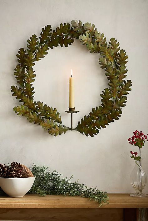 Holiday + Christmas Home Décor | Terrain Candle Holders Wall Decor, Wall Candle, Xmas Theme, Outdoor Gifts, Wall Candle Holders, Wreath Wall, Wall Candles, Hand Poured Candle, Lantern Candle Holders