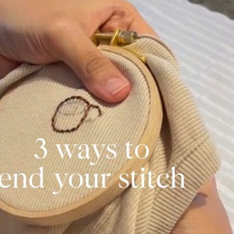 Nini Faizal on Instagram: "After teaching more than hundreds of students, I realized that ending your embroidery stitch is not as easy as it seems! Here are 3 foolproof methods (yes, I said foolproof because I’ve been using it for years!) to end the stitch without having to break your needle! Don’t forget to like, save & share 💛" Embroidery Stitch, I Said, Being Used, Embroidery Stitches, Embroidery, Instagram