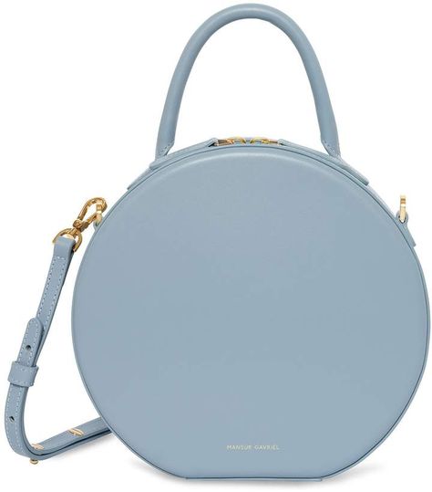 Mansur Gavriel Calf Circle Crossbody - Grey Blue Bag Logo Design, Logo Design Round, Bag Logo, Minimalist Bag, Luxury Crossbody, Round Bag, Leather Handbags Tote, Mini Tote Bag, Mansur Gavriel