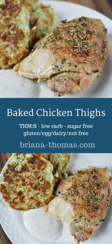 These #Baked #Chicken #Thighs are an #inexpensive #familyfriendly meal.  #THMS, #lowcarb, sugar free, #glutenfree, #eggfree, #dairyfree, #nutfree. #brianathomas #trimhealthymama #thm #healthyeating #healthyrecipes #recipes  #sugarfree #lowglycemic #healthyfats #dinner #entree Thm Dinner, Trim Healthy Momma, Thighs Chicken, Asparagus Recipes, Trim Healthy Mama Recipes, Chicken Thigh Recipes Baked, Thm Recipes, Baked Chicken Thighs, Thigh Recipes