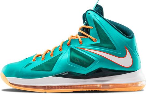 Nike Lebron 10 'Miami Dolphins' - Atomic/Teal Miami Dolphins Shoes, Buy Nike Shoes, Teal And Orange, Blue Trainers, Pro Sports, Stadium Goods, Nike Lebron, Latest Sneakers, Miami Heat