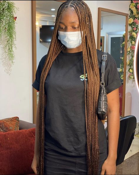 Brown Knotless Braids For Black Women, Dark Brown Knotless Braids, Brown Braids On Dark Skin, Twists Inspiration, Brown Knotless Box Braids, Blowout Hair Curls, Honey Brown Knotless Braids, Brown Knotless Braids, Brown Knotless