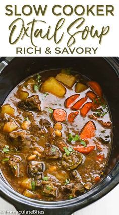 Slow Cooker Oxtail, Oxtail Recipes Crockpot, Oxtail Recipes Easy, Oxtail Stew Recipe, Slow Cooker Meal, Oxtail Soup, Vegan Steak, Oxtail Recipes, Jamaican Dishes