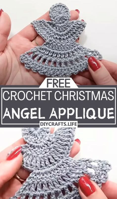 This guide provides all the steps needed to effortlessly crochet your delightful decoration. Its beauty makes it perfect for decorating a cozy corner, lighting up a festive tree, or adding a tender touch to holiday cards. Free Crochet Angel Ornament Patterns, Crochet Angels Free Pattern, Crocheted Angels, Crochet Angel Ornament, Crochet Christmas Angel, Angel Applique, Crochet Christmas Trees Free, Crochet Christmas Ideas, Corner Lighting