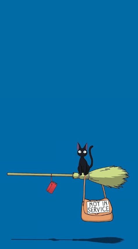 Ghibli Halloween Wallpaper, Studio Gibbly Wallpaper, Ghibli Art Aesthetic, Hayao Miyazaki Wallpaper, Gibli Studio Aesthetic Wallpaper, Jiji Cat Wallpaper, Ghibli Laptop Wallpaper, Black Cat Wallpaper Iphone, Kikis Delivery Service Wallpapers