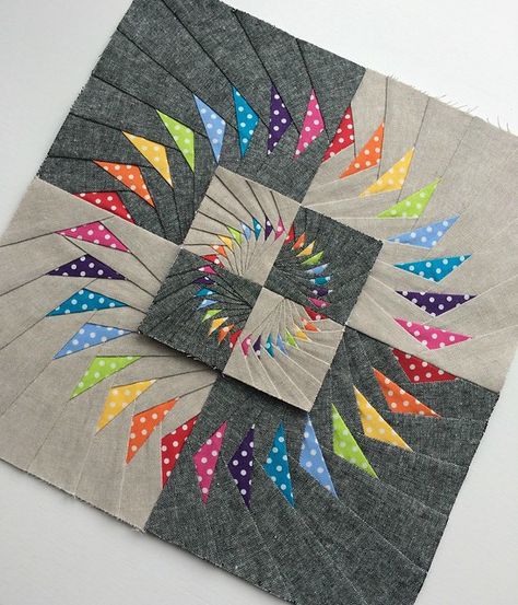 Flying Geese Block, Geese Quilt, Jen Kingwell, Flying Geese Quilt, Paper Pieced Quilt Patterns, Quilt Modernen, Rainbow Quilt, Paper Pieced Quilt, Miniature Quilts