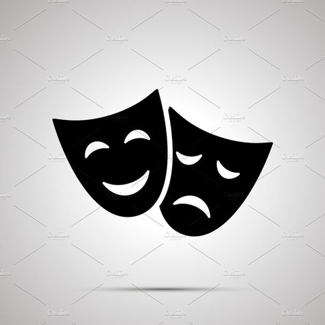 Happy and sad theater masks , #spon, #theater#sad#Happy#masks #Ad Theater Mask Tattoo, Theatre Faces, Theater Masks, Emo Tattoos, Laugh Now Cry Later, Drama Masks, Irish Tattoos, Mask Drawing, Theatre Masks