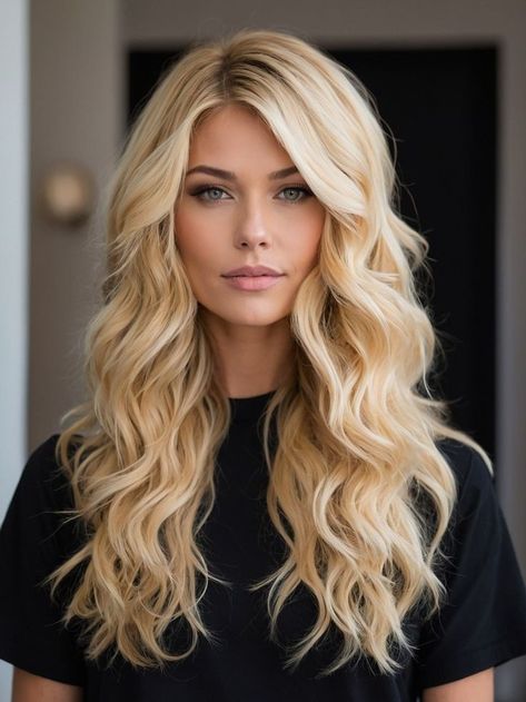 Beachy Waves Long Hair, Layered Haircuts With Curtain Bangs, Beach Waves Long Hair, Haircuts With Curtain Bangs, Long Wavy Layers, Gala Hair, Curly To Straight Hair, Grad Hair, Frosted Tips