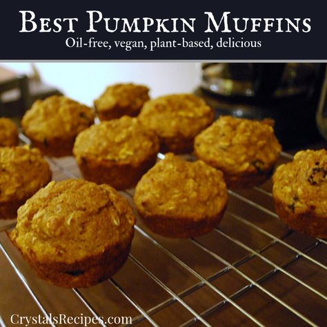 Best #vegan #pumpkin #muffins - #oilfree #wholefood #plantbased #wfpb #801010 #esselstyn #dresselstyn #forksoverknives #fok #preventandreverseheartdisease #ripesselstyn #engine2 #engine2recipes #recipe Plant Based Pumpkin Muffins, Pumpkin Muffins Vegan, Grainless Chocolate Pumpkin Muffins, Wholefood Plantbased, Vegan Pumpkin Chocolate Chip Muffins, Vegan Oil Free Pumpkin Muffins, Clean Pumpkin Muffins Gluten Free, Whole Plant Based Diet, Vegan Pumpkin Muffins