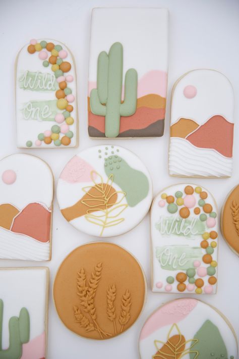 Bohemian Cookies, Western Cookies, Boho Cookies, Royal Frosting, Watercolor Cookies, Summer Stickers, Theme Cookies, Small Bakery, Easy Designs