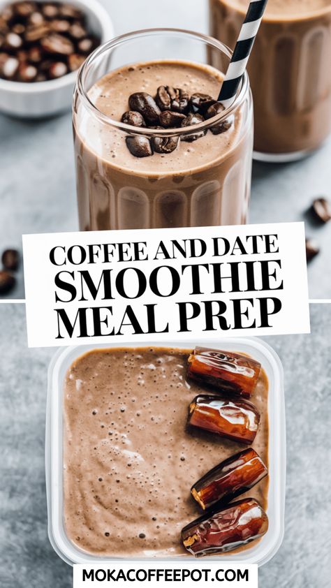 Coffee and Date Smoothie Meal Prep: So, you’re tired of the same old smoothie routine and want something with a little kick—enter the Coffee and Date Smoothie. It’s like your morning caffeine fix and energy-boosting snack got together and decided to show off. Packed with fiber, natural sweetness, and just the right amount of java,... Meal Prep Coffee, Date Smoothie Recipes Pregnancy, Dates Smoothie Recipes, Instant Coffee Smoothie, Smoothie With Dates, Smoothie Meal Prep, Date Smoothie Recipes, Coffee Smoothie Healthy, Energy Boosting Snacks