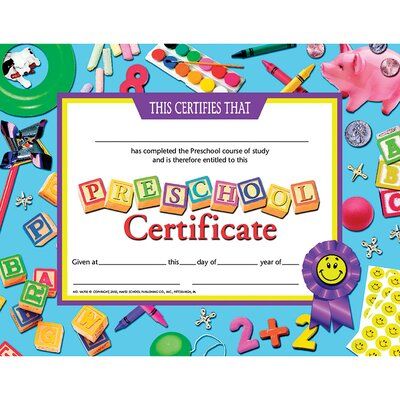 Hayes School Publishing Preschool Certificate Preschool Certificate, Kindergarten Graduation Certificate, Kindergarten Certificates, Preschool Certificates, Kindergarten Diploma, Preschool Diploma, Graduation Certificate Template, Student Certificates, Free Certificate Templates