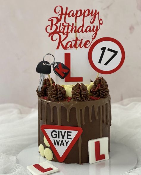 Driving License Cake, New Driver Cake, Birthday Cakes For Car Lovers, 17th Birthday Cake, Beat Teenage Pregnancy Cake, Learner Driver, Car Wala Cake, 17 Birthday Cake, 17 Birthday