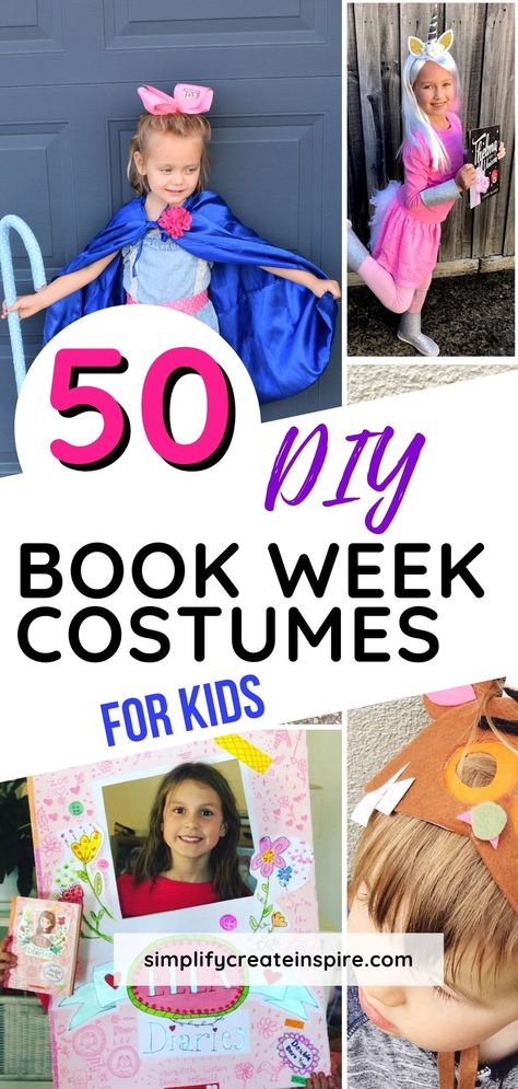 diy book week costumes for kids Dress Up Like A Book Character Easy, Costumes To Make At Home, Easy Book Character Costumes, Girl Book Characters, Book Week Costume Ideas, Story Book Costumes, Easy Book Week Costumes, Kids Book Character Costumes, Storybook Character Costumes