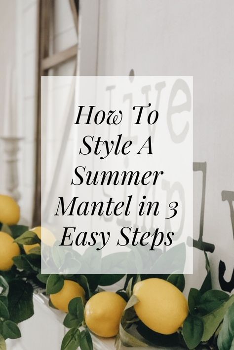 Summer Mantel Decorating Ideas, Summer Living Room Decor, Summer Mantel, Summer Interior, Summer Living Room, Fireplace Mantle Decor, White Shiplap Wall, Summer Decorations, Fireplace Mantel Decor