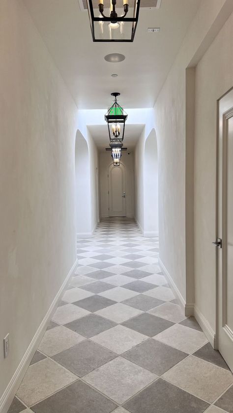 Checkered Floor Kitchen, Checkered Floor, Entryway Tile, Tiled Hallway, Checkerboard Floor, Hallway Flooring, Flipping Houses, Pantry Design, Marble Floor