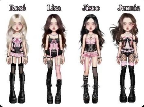 Coachella Performance Outfits, Blackpink Stage Outfits, Black Pink Outfit, Yuna Fashion, Coachella Performance, K Pop Stage Outfits, Outfits Coachella, Rave Fits, Everskies Outfits