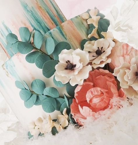 Teal Peach Wedding, Coral Wedding Cakes, Teal Wedding Cake, Family Reunion Decorations, Coral Wedding Decorations, Reunion Decorations, Beach Wedding Decorations Reception, Rusting Wedding, Purple Wedding Cakes