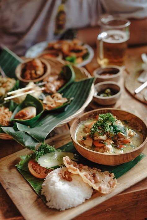 Bali food, rice and curry in Balinese restaurant, Indonesian food Bali Food Photography, Balinese Restaurant, Indonesia Restaurant, Indonesian Restaurant, Balinese Food, Rice And Curry, Bali Restaurant, Bali Retreat, Indonesian Culture