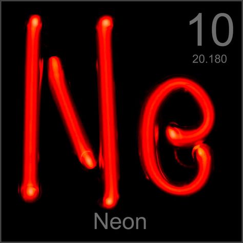 Periodic Table Poster, Atomic Symbol, Element Project, Neon Gas, Noble Gas, Atomic Number, Neon Museum, Periodic Table Of The Elements, Neon Words