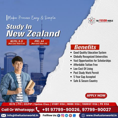 Study in one of the most beautiful and vibrant countries in the world! Discover the stunning landscapes and welcoming culture of New Zealand while pursuing your education. 🟢 Top Benefits Of Study In New Zealand! ✔️ Good Quality Education System ✔️ Globally Recognized Universities ✔️ Vast Opportunities for Scholarships ✔️ Affordable Tuition Free ✔️ Low Cost Of Living ✔️ Post Study Work Permit ✔️ 5 Year Gap Accepted ✔️ Safe & Secure Country New Zealand Work Permit, Admissions Poster, Work Permit, Study In New Zealand, First Birthday Party Decorations, Quality Education, Stunning Landscapes, Countries In The World, Cost Of Living