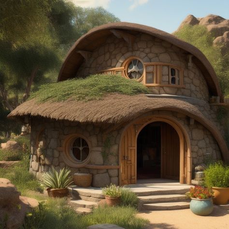 Tiny Wooden House, Thatched Roof Cottage, Cob House Plans, Cabin Style Homes, Casa Hobbit, Rammed Earth Homes, Fairytale House, Earthship Home, Mud House