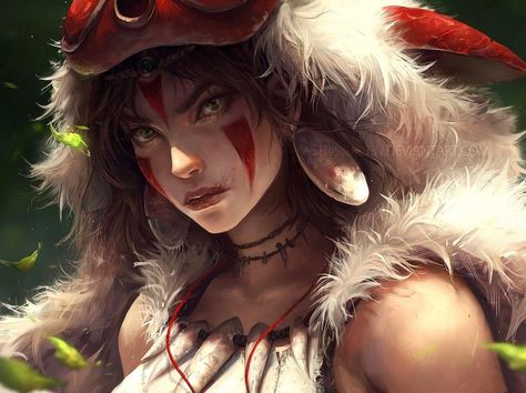 Mononoke Fanart, Princess Mononoke Wallpaper, Princess Mononoke Cosplay, Mononoke Anime, Mononoke Hime, Surreal Photos, Princess Mononoke, Ghibli Movies, Ghibli Art