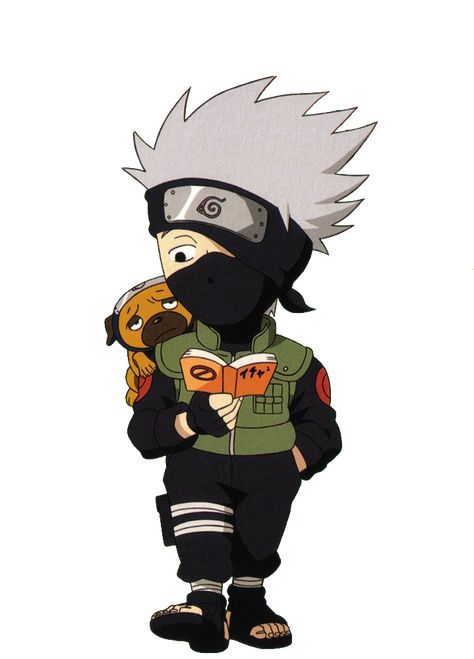 Kakashi & Pakun Kakashi And Pakkun, Chibi Kakashi, Chibi Naruto Characters, Naruto Birthday, Naruto Madara, Naruto Vs Sasuke, Hatake Kakashi, Naruto Gaara, Kakashi Sensei