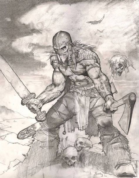 Simon Bisley Simon Bisley Art, Arte Viking, Simon Bisley, Viking Art, Desenho Tattoo, Cool Sketches, Arte Fantasy, Comic Illustration, Fantastic Art