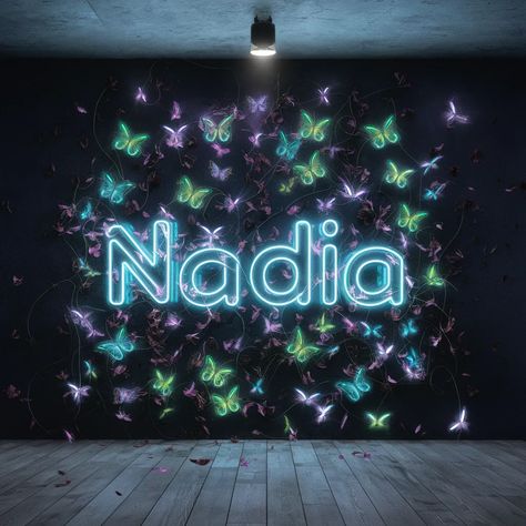 Nadia Name, Flowers Dark Background, Painting Typography, Anime Graffiti, Flowers Dark, Neon Flowers, 3d Render, Dark Background, Dark Backgrounds