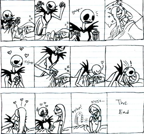 FanComic22 by HollyBecker.deviantart.com on @DeviantArt Jack X Sally Comic, Jack And Sally Comic, Jack And Sally Fanart, Halloween Funnies, Jack Skelton, Skeleton Family, Nightmare Before Christmas Pictures, Jack Y Sally, Roadtrip Boyband