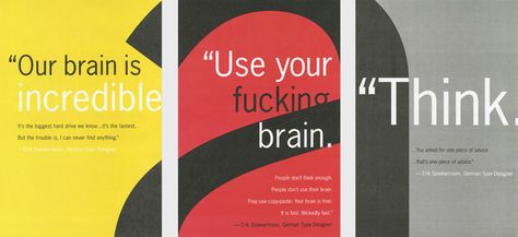 Erik Spiekermann Poster Triptych by Chen Longo, via Behance Erik Spiekermann, Swiss Design, Menu Board, Typographic Poster, Artist Models, Saxony, The Basement, Printing Press, Bed Head