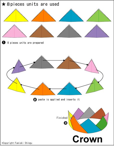 Paper Crown Origami, Origami Crown, Crown Kids, Paper Folding Crafts, Origami Step By Step, Kids Origami, Paper Crown, Instruções Origami, Paper Crowns