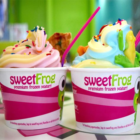 Premium Frozen Yogurt Restaurant - Winston-Salem NC 27103 Sweet Frog Frozen Yogurt, Sweet Frog, Cake Batter Cookies, Frozen Yogurt Shop, Catering Desserts, Frozen Yoghurt, Raspberry Sorbet, Frozen Treat, Vanilla Chocolate