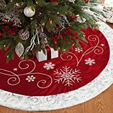 Red Christmas Tree Skirt, Embroidered Snowflakes, Faux Fur Tree Skirt, Tree Skirt Pattern, Xmas Tree Skirts, Plaid Christmas Tree Skirt, Fur Tree, Buffalo Plaid Christmas Tree, Christmas Tree Skirts