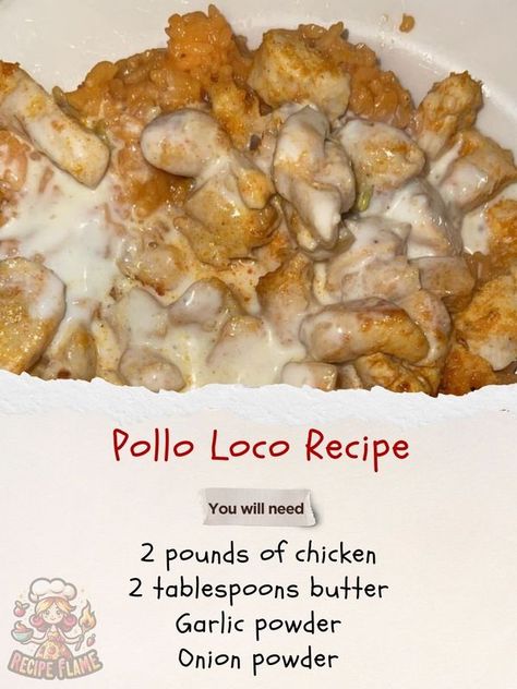 Polo Loco Mexican Chicken And Rice, Pollo Loco Recipe, Onion Powder Recipe, Weekday Dinner, Queso Cheese, Antique Dishes, Powder Recipe, Savory Chicken, Chicken Dinners