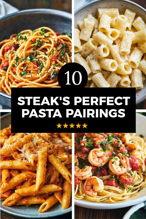 Explore 4 delicious pasta side dishes for steak. This Pin highlights top recipes from creamy fettuccine to fresh pasta salads. Perfect for enhancing your steak dinner. Pasta Side Dishes For Steak, Steak Pasta Recipes, Sides For Steak, Steak Meals, Side Dishes For Steak, Pasta Side Dish, Italian Soups, Steak Sides, Quick Pasta Dishes