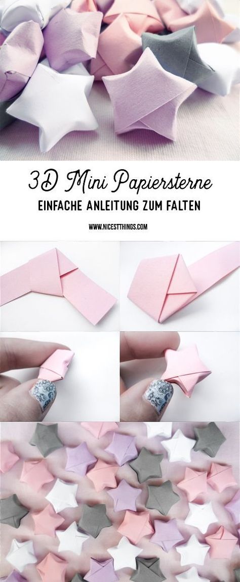 Papiersterne falten 3D Mini einfache Anleitung Origami Stella, Teen Diy, 3d Paper Star, Diy Keramik, Easy Crafts For Teens, Diy Crafts For Teen Girls, Diy Crafts For Teens, Crafts For Teens To Make, Folding Origami