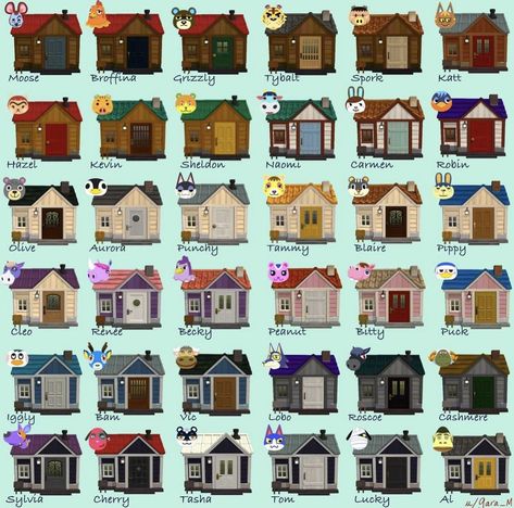 Big Houses Exterior, Animal Crossing Guide, Animal Crossing Wild World, Animal Crossing Characters, Animal Crossing Villagers, Roof Colors, Animal Crossing Pocket Camp, New Animal Crossing, Animal Crossing Game