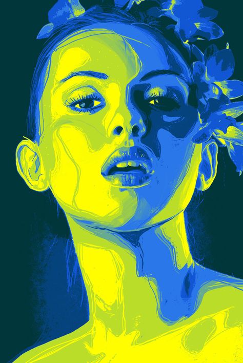 Woman Portrait Colour Palette, Colour In Portraiture, Abstract Color Portrait, Colour Theory Art, Analogous Painting, Coloured Portraits, Colourful Portraits, Portrait Palette, Colour Portrait