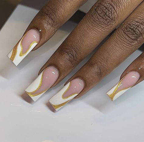 Acrylic Nail Designs Classy, Graduation Nails, Nail Salon Design, French Tip Acrylic Nails, Short Square Acrylic Nails, Long Square Acrylic Nails, Pink Acrylic Nails, Yellow Nails, Square Acrylic Nails