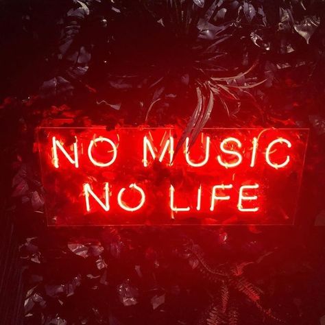 No Music No Life, Red Neon, Neon Sign, Neon, Music, Red