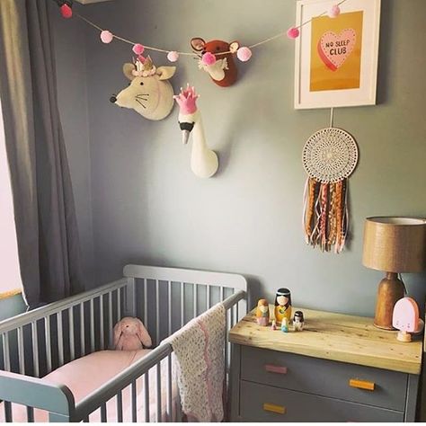 I LOVE this little room inspo by @carrieyead - a mix of colours and textures and featuring our Fiona Walker England swan animal head, which little ones love!! a friendly face 🦊🐰all topped off with the most beautiful print 👌🙌 thank you for allowing me to share! Jenni x 😍 😍 😍 😍 😍 😍 #thebabysleepshop #fionawalker #fionawalkerengland #nurseryideas #nurseryinspo #animalheads #blueandpinknursery Swan Animal, Fiona Walker, Nursery Inspo, Animal Head, Toddler Room, Animal Heads, Sliding Door, Baby Sleep, Room Inspo