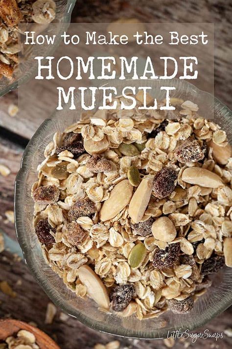 Muesli Recipe, Meatless Main Dishes, Homemade Muesli, Granola Recipes, Cereal Recipes, Oatmeal Recipes, Breakfast Recipes Easy, Save Food, Delicious Recipes