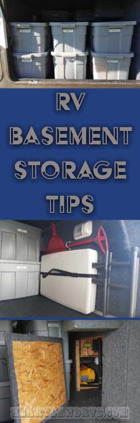 Camper Basement Storage, Rv Basement Storage Organization, Rv Under Belly Storage Ideas, Rv Basement Storage Ideas, Rv Basement Storage, Basement Storage Organization, Basement Storage Ideas, Rv Glamping, Camping Tricks